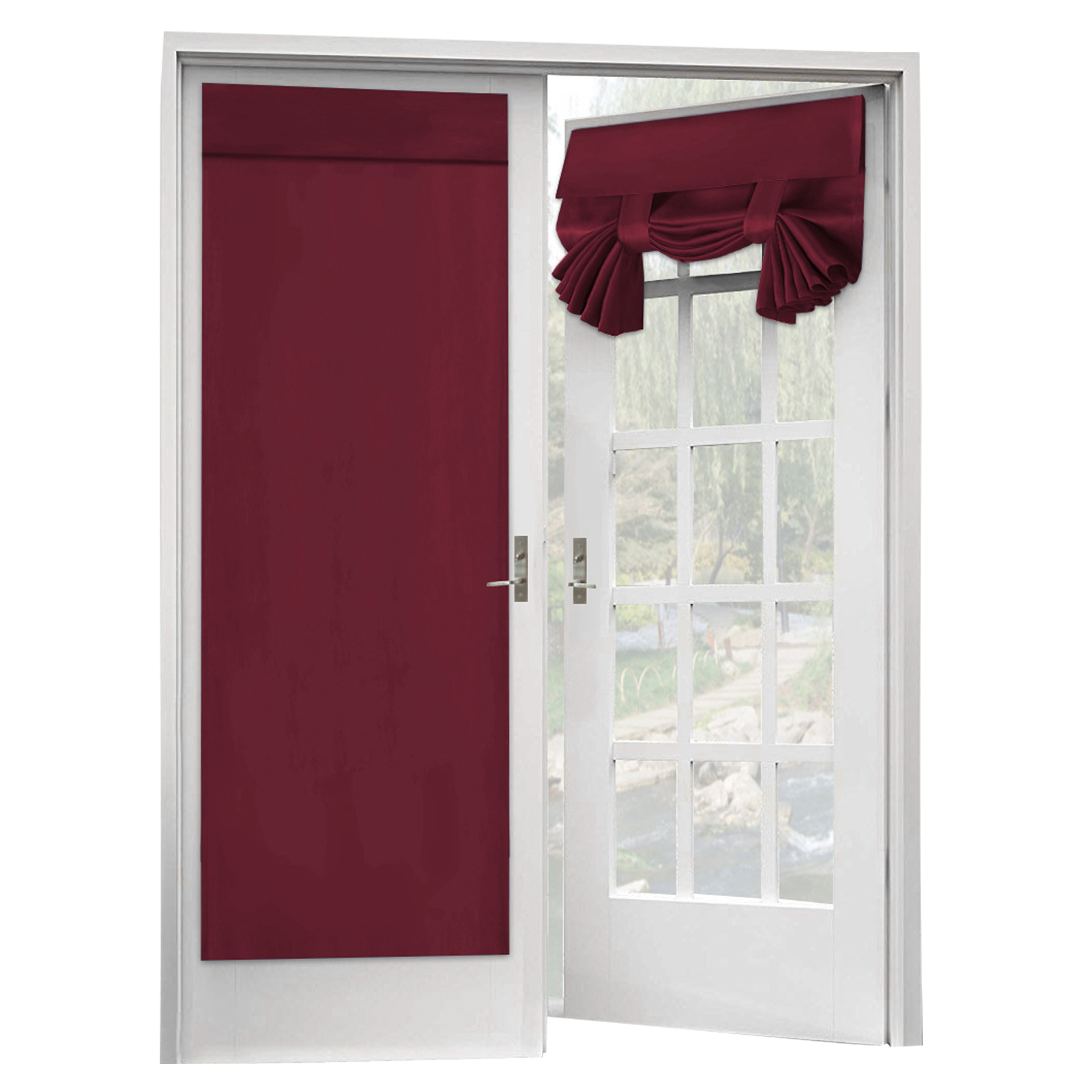 Punch Free French Door Curtain Thermal Insulated Blackout Curtains Patio Ds