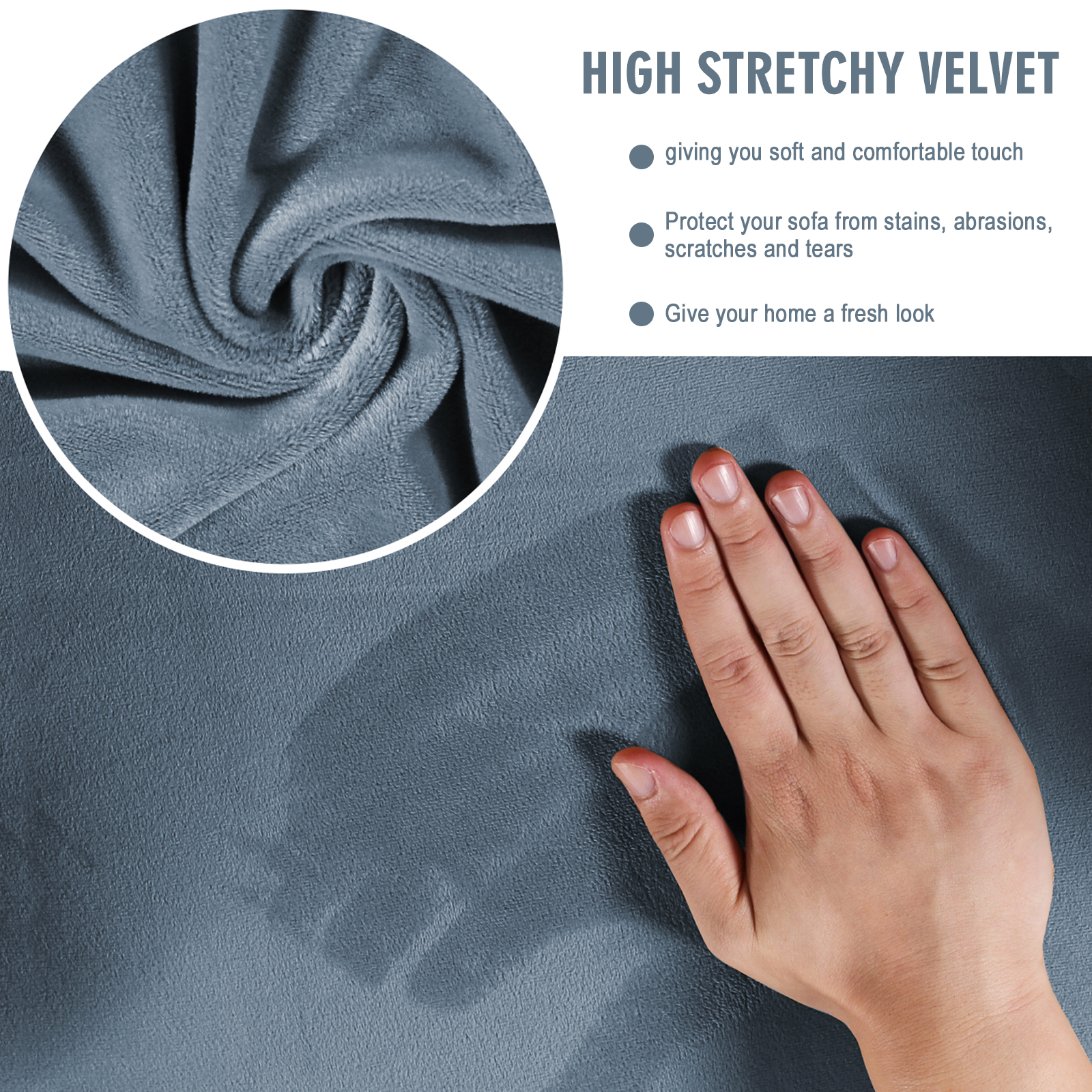 Stretch Velvet Plush Sofa Covers Couch Chair Slipcover Protector ...