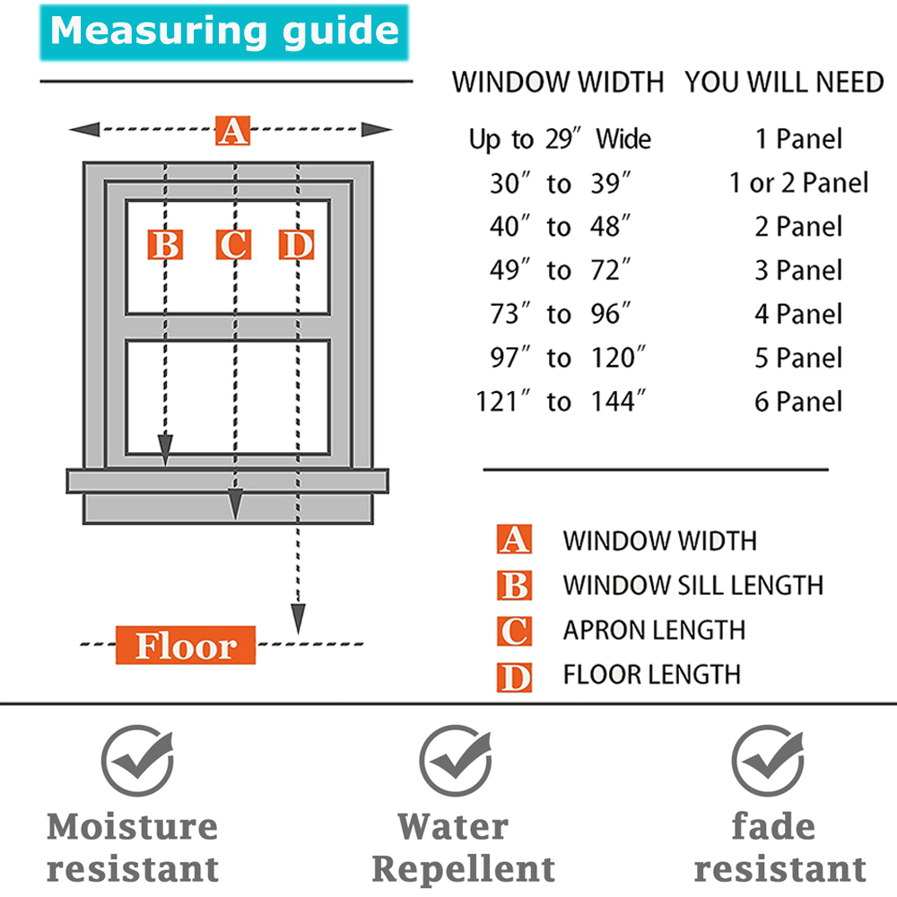 Waterproof Patio Curtains Panel Indoor Outdoor UV-protection Blackout Drapes