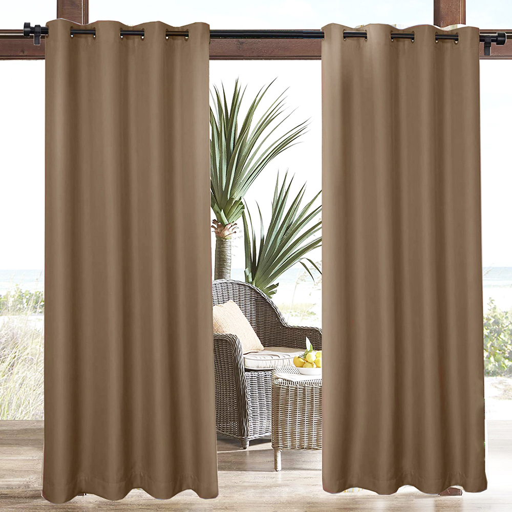 Waterproof Patio Curtains Panel Indoor Outdoor UV-protection Blackout Drapes