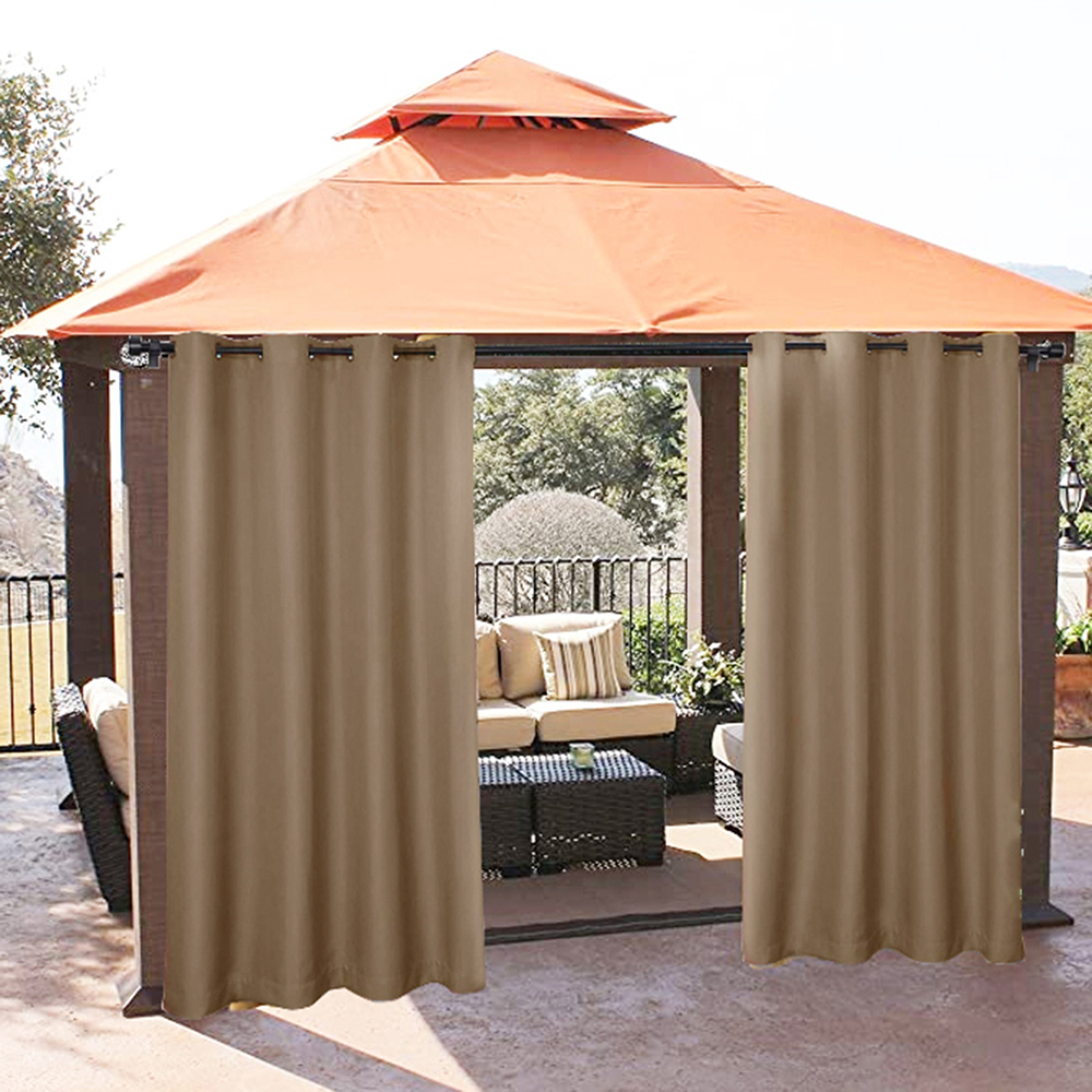 Waterproof Patio Curtains Panel Indoor Outdoor UV-protection Blackout Drapes