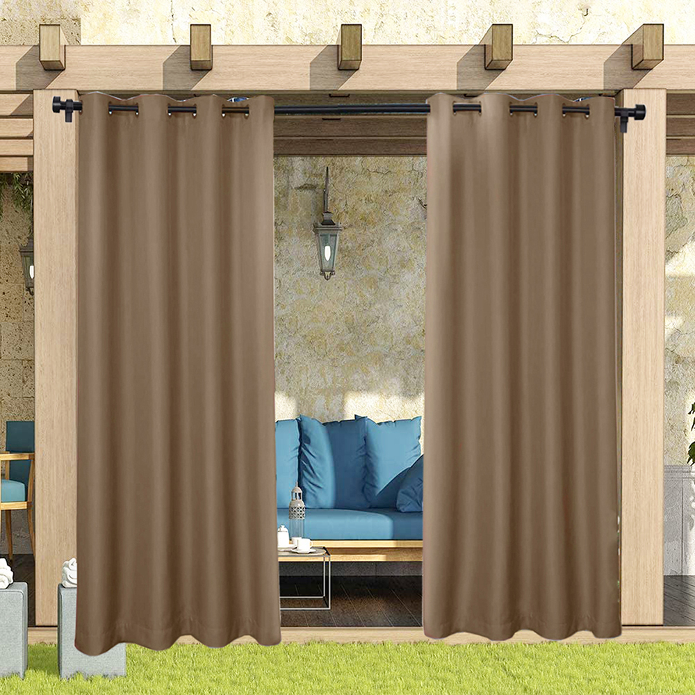 Waterproof Patio Curtains Panel Indoor Outdoor UV-protection Blackout Drapes