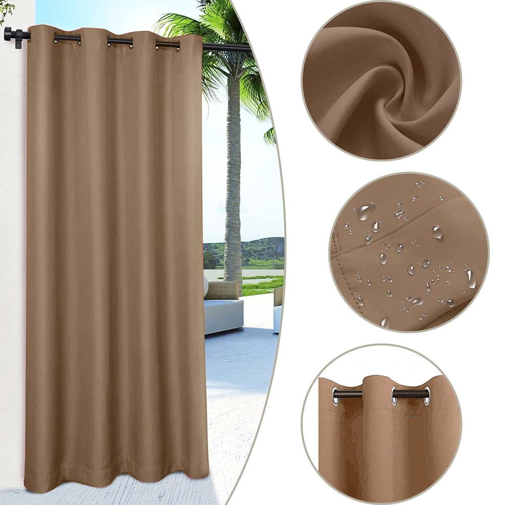 Waterproof Patio Curtains Panel Indoor Outdoor UV-protection Blackout Drapes