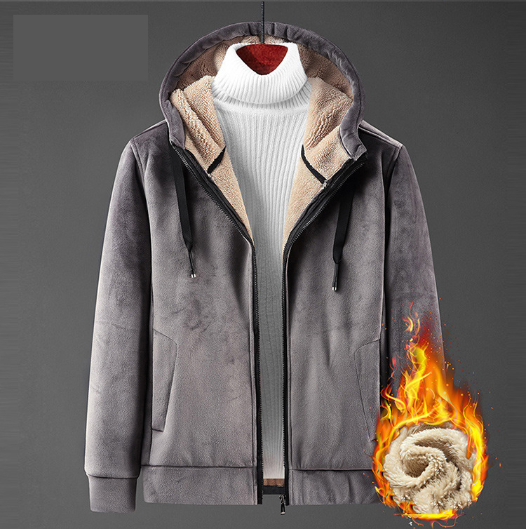 desolateness Mens Winter Fleece Hoodie Jackets Full Zip Long Sleeve Coats