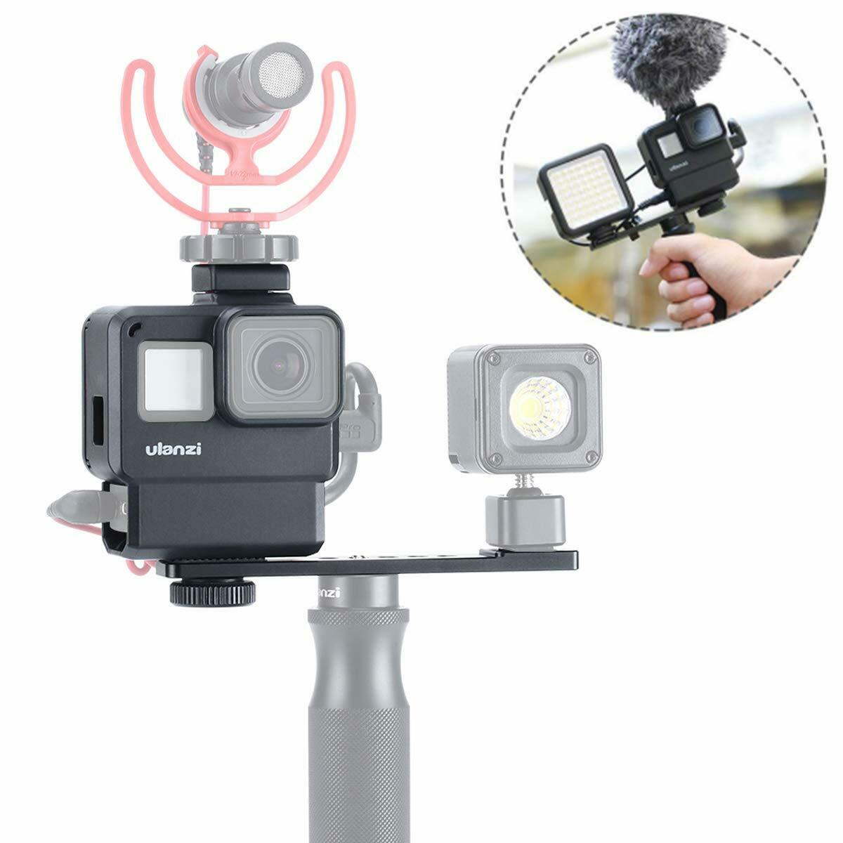 Protective Metal Case Frame Mount w Cold Shoe Mount for LED Light for GoPro Max Ulanzi Aluminum Cage for Gopro Max