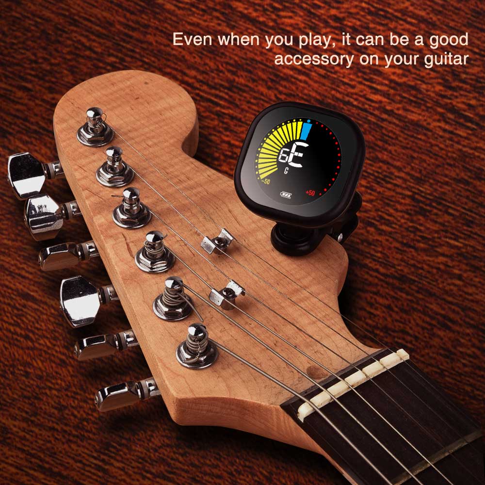 LEKATO Clip On Chromatic Tuner LCD Color Display Portable for Guitar