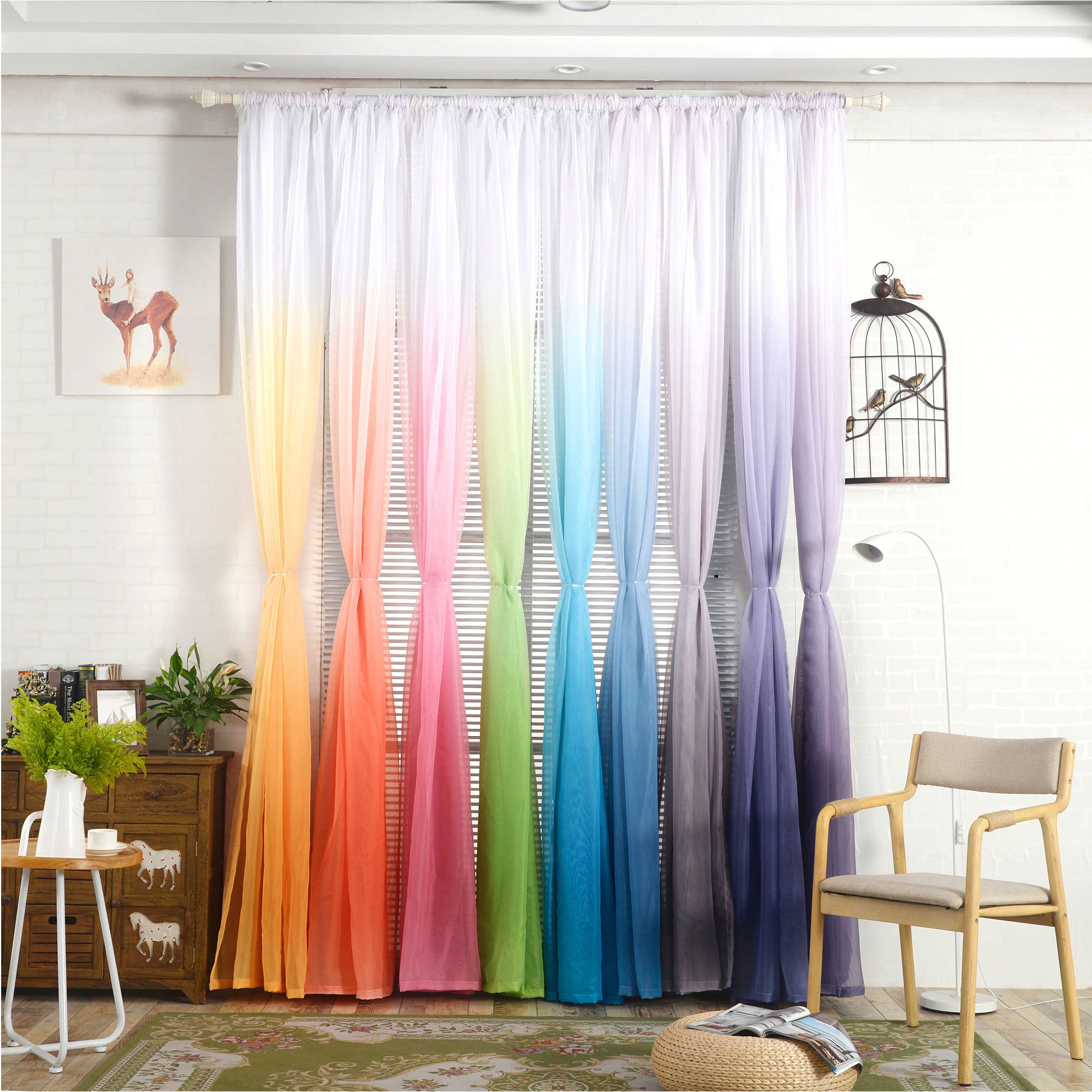 Home Furniture Diy Curtains Pelmets Floral Net Voile Window