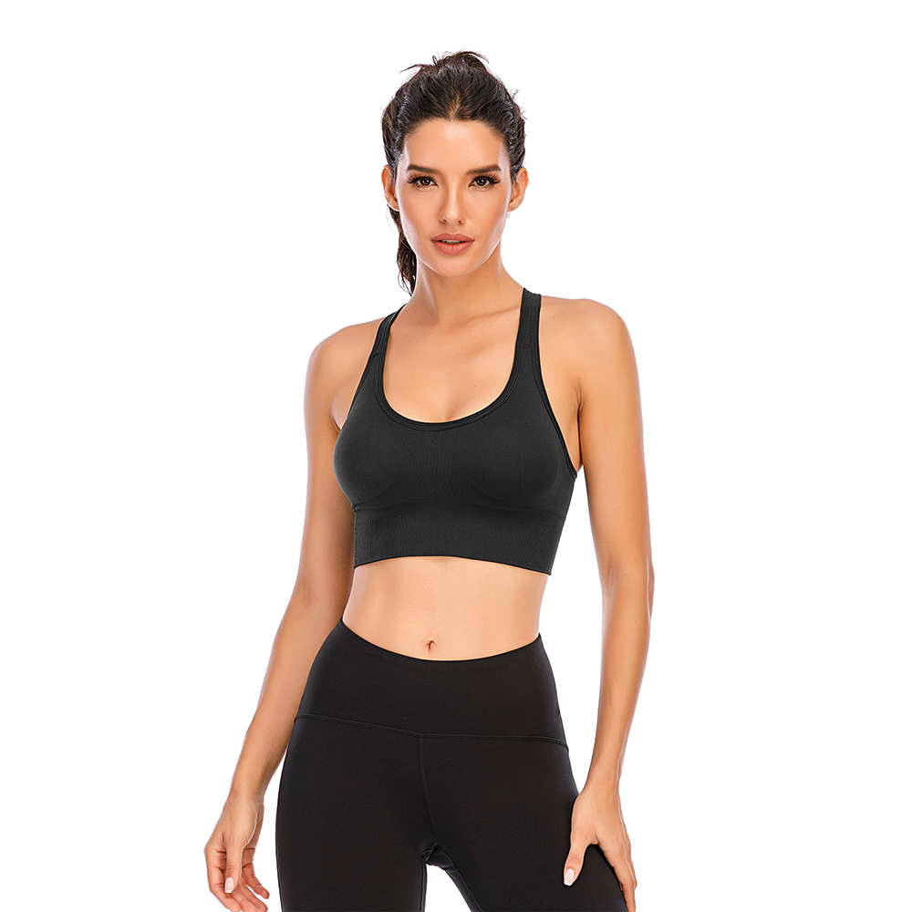 Womens Seamless Sports Bra Fitness Push Up Gym Shockproof Breasted Yoga Crop Top Ebay