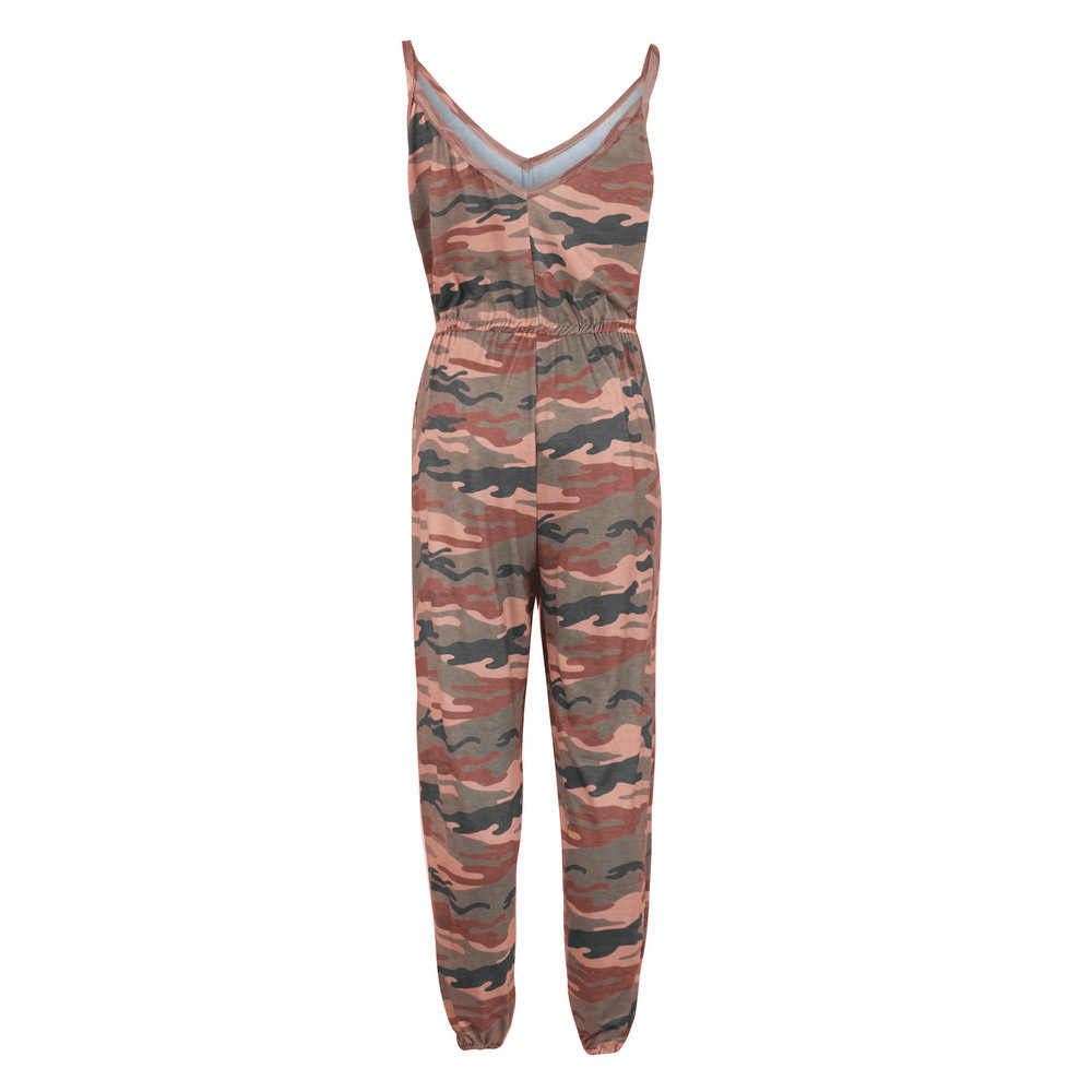 Women Summer Camouflage Jumpsuit Romper Ladies Casual Camo Playsuit