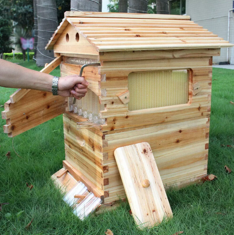 thumbnail 2 - 7PCS Auto Run Honey Hive Beehive Frames+Beekeeping Brood Cedarwood Box House US