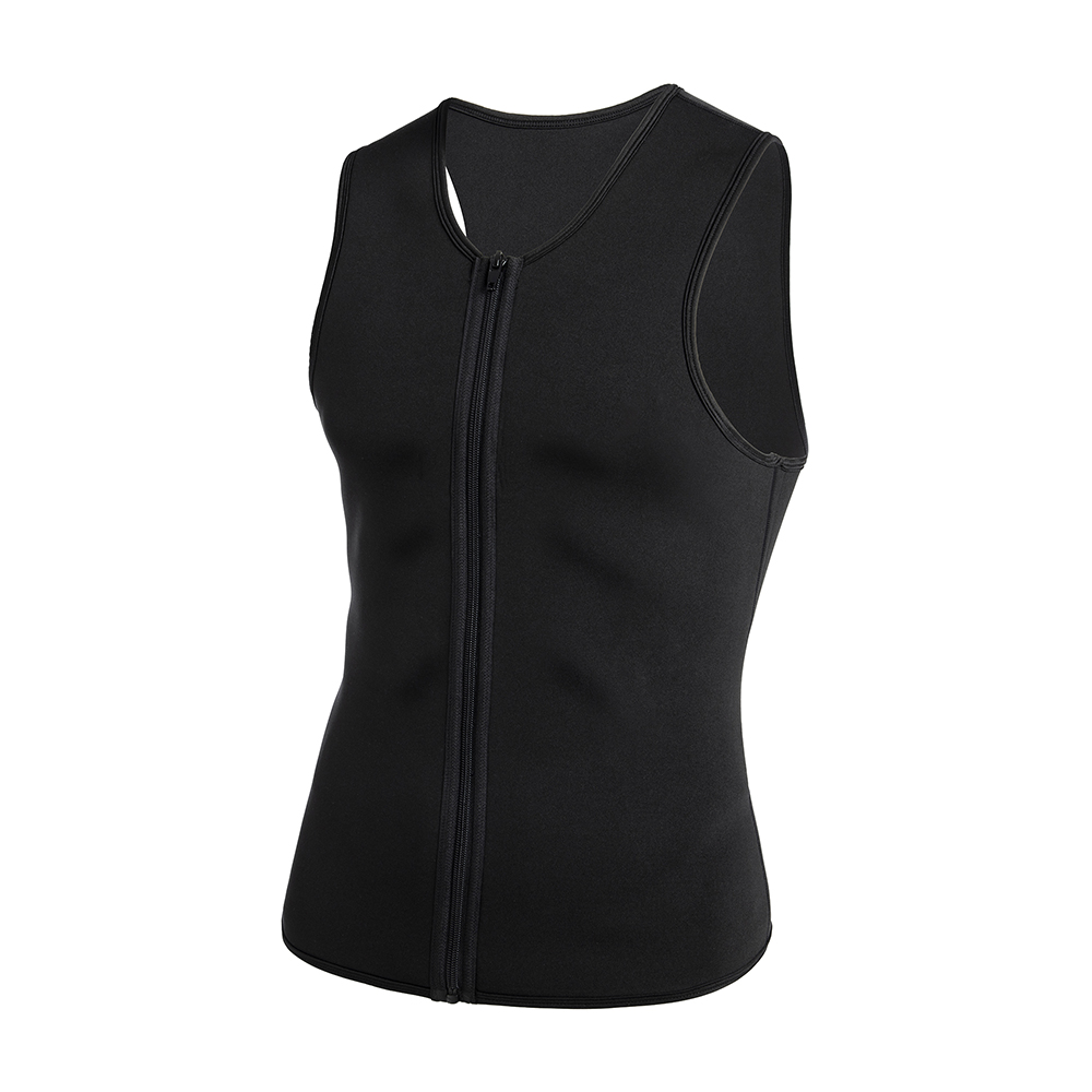 Men's Zipper Sauna Tank Top Waist Trainer Vest For Weight Loss And Body Shaping