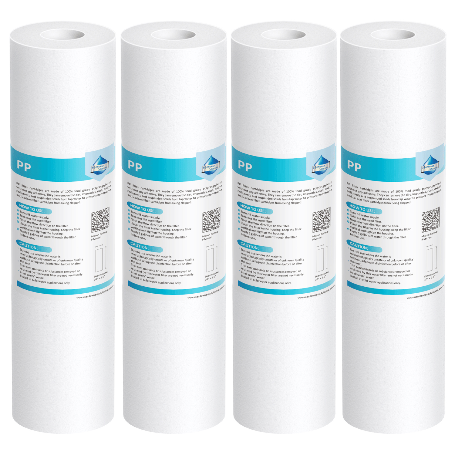 Pack of 2 Supreme 10 Inch Water Filter Cartridge 1 Micron Sediment Removal 