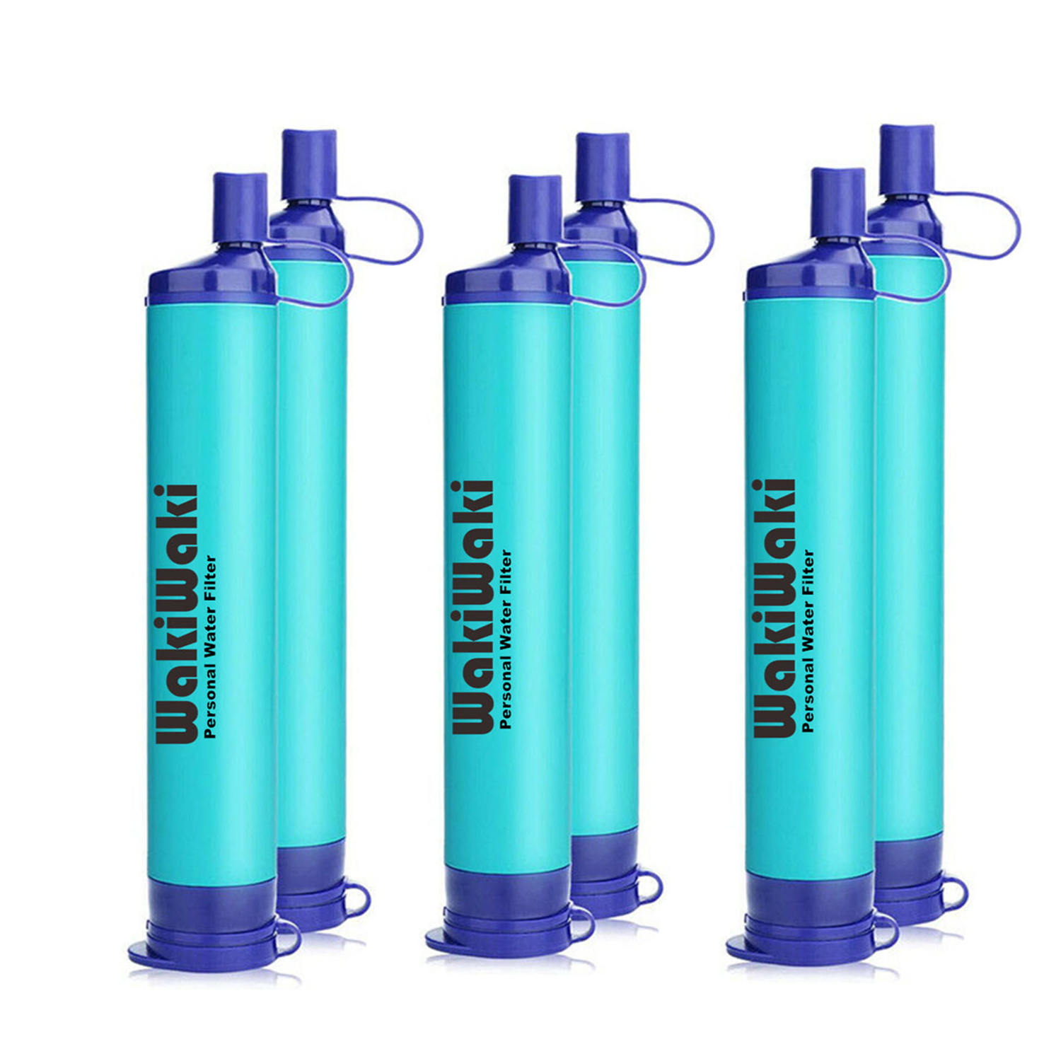 6 Pack 4-Stage Portable Water Filter Straw Purifier Emergency Survival Tools 