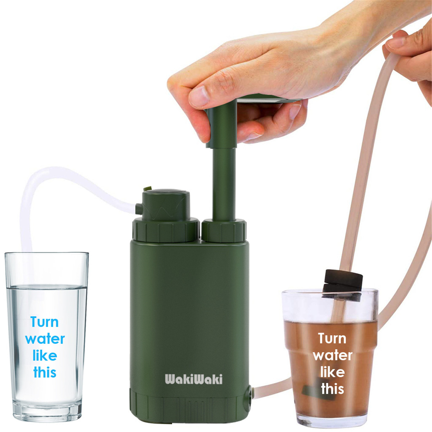 Military Personal Water Filter Straw Purifier Pump for Camping Hiking Emergency