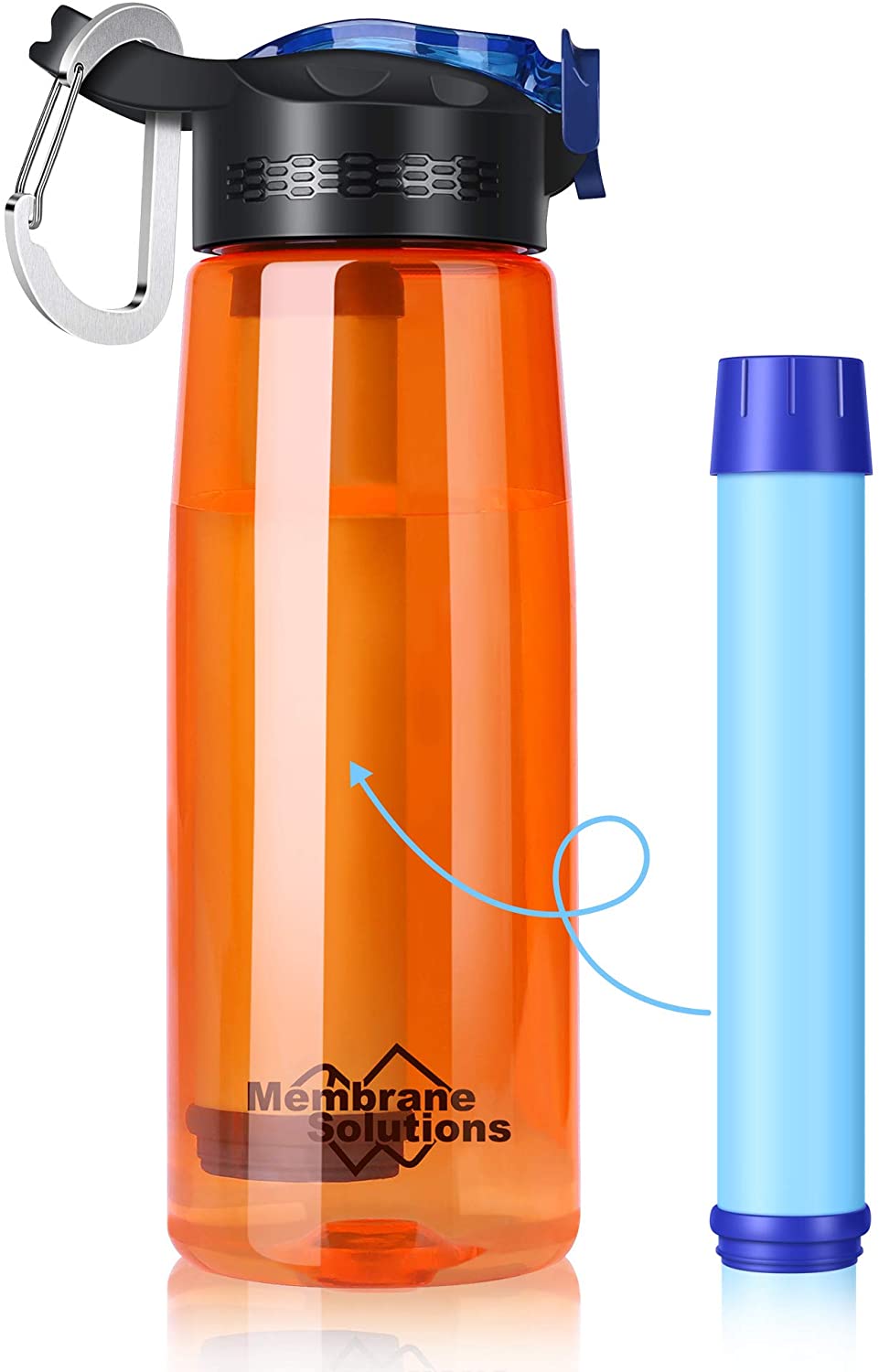Water Bottle|Portable Water Filter Straw&Purifiers for Camping,Backpack,Survival 