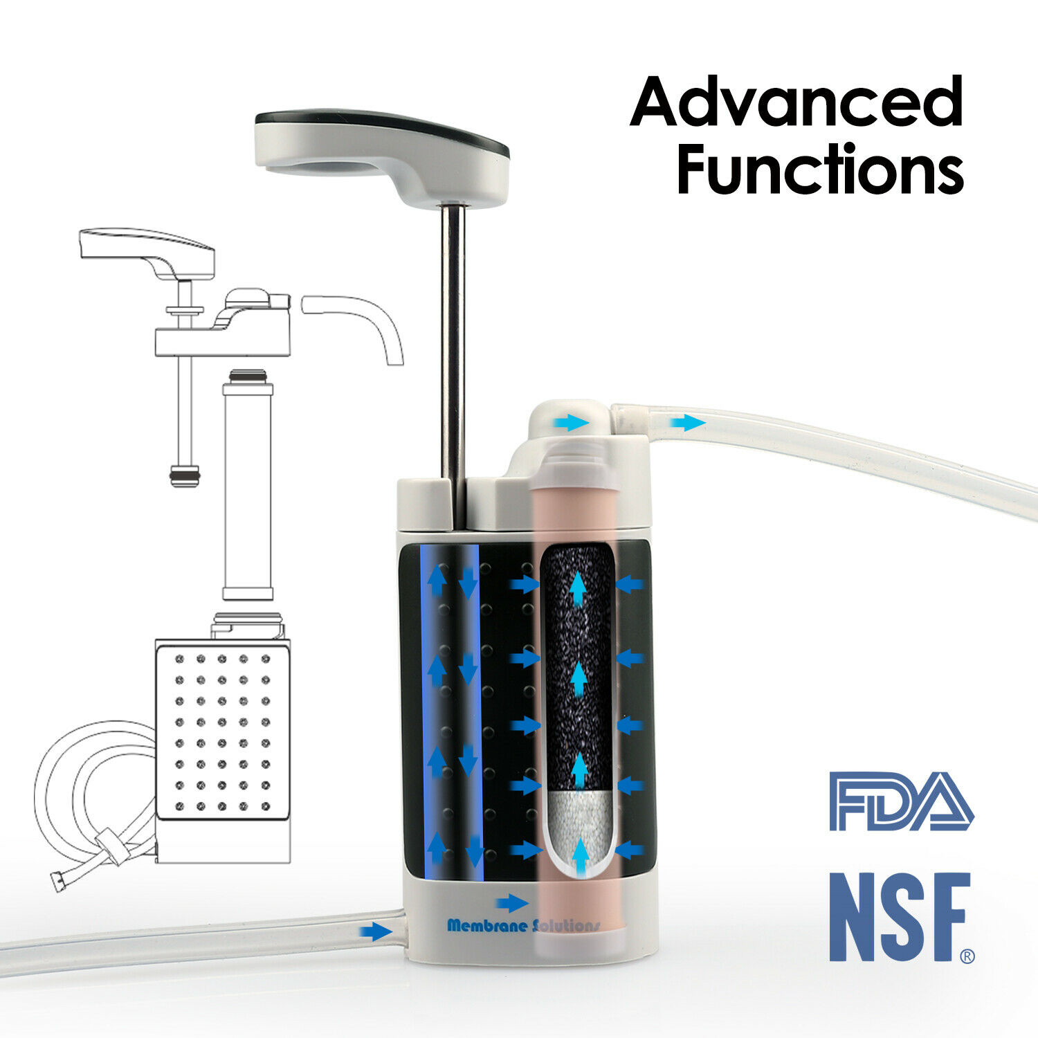 Купить Фильтры питьевой воды Membrane Solutions Survival Military 0.01