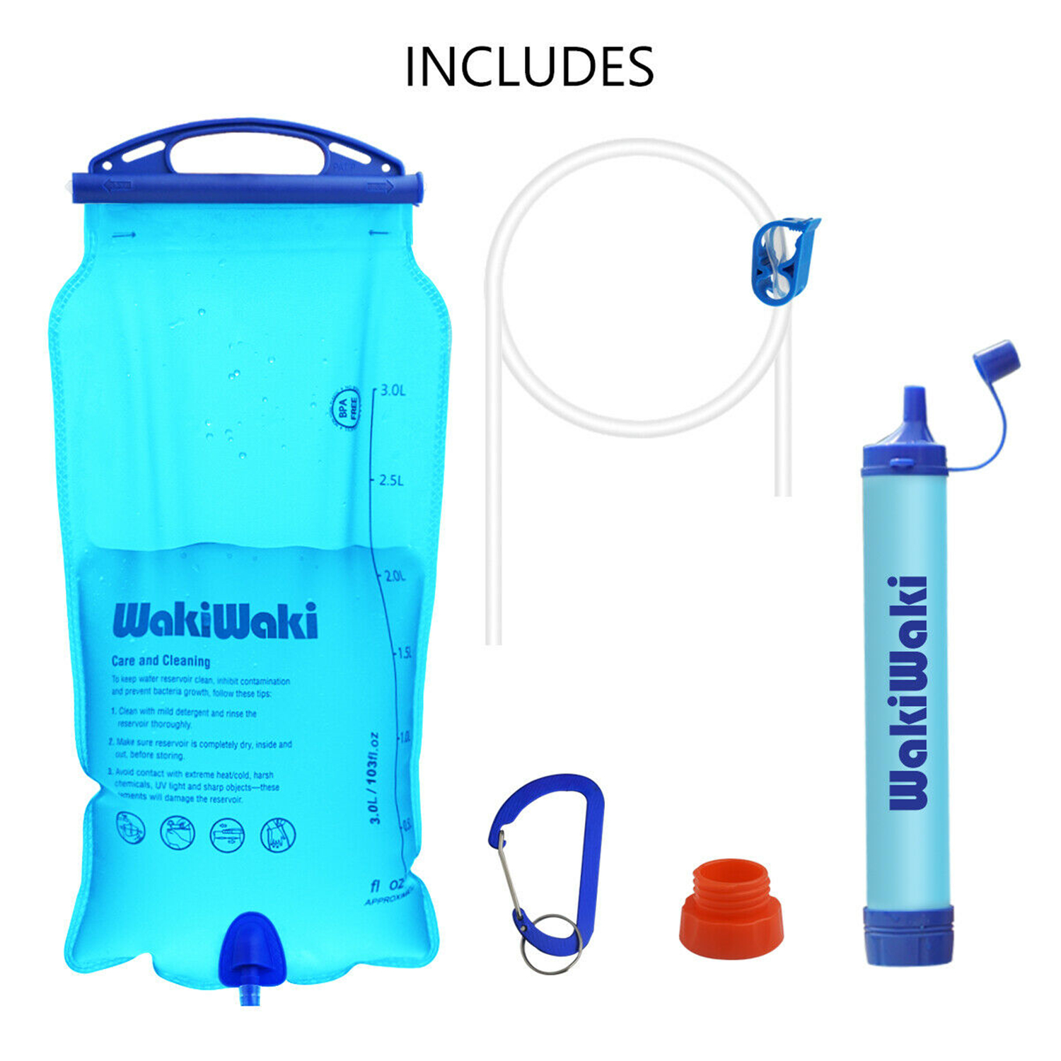 PRO Survival Water Filter Straw Pump Purifier Camping Hiking Travel