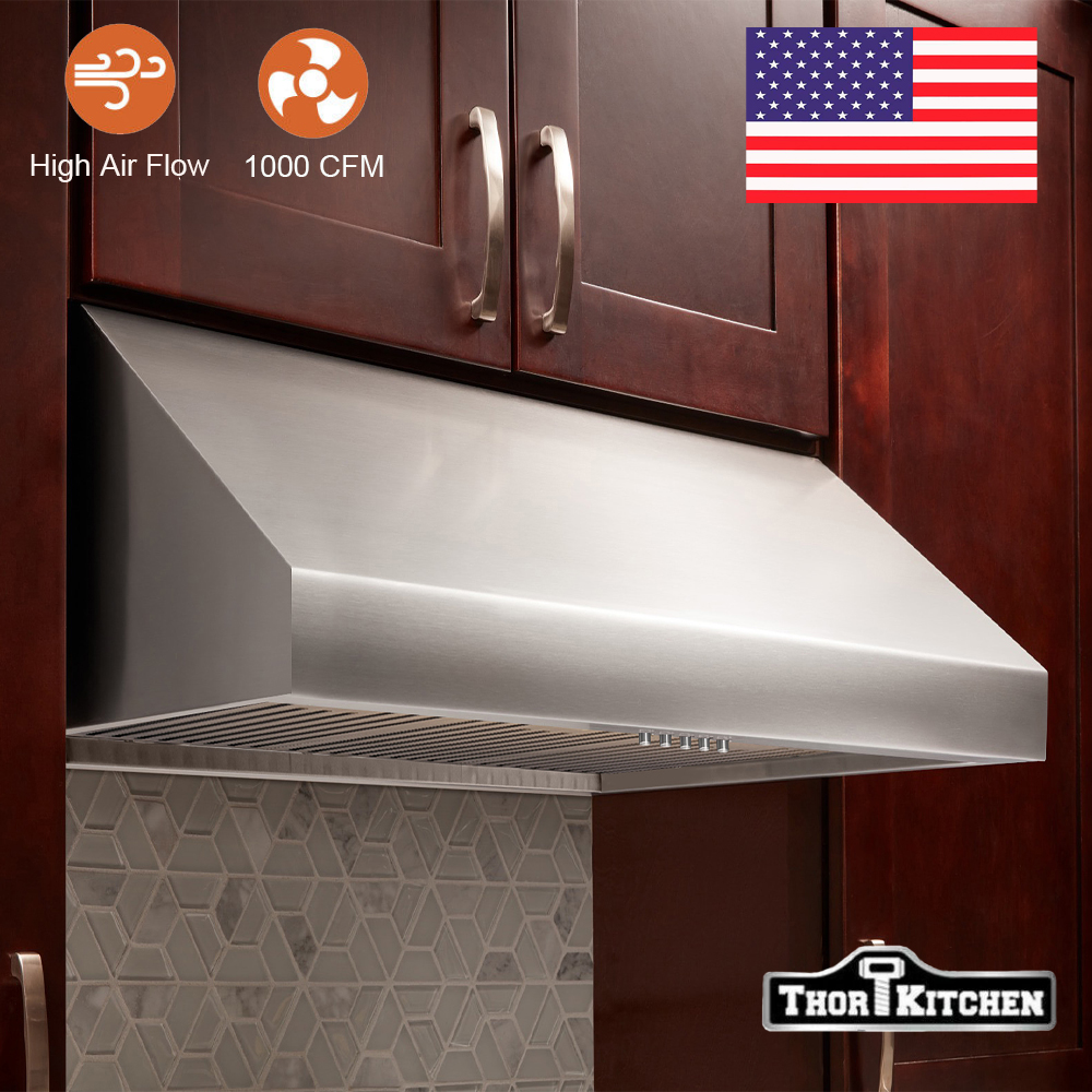 30'' Range Hood Wall Mount Stainless Steel Kitchen Stove Vent Fan LED