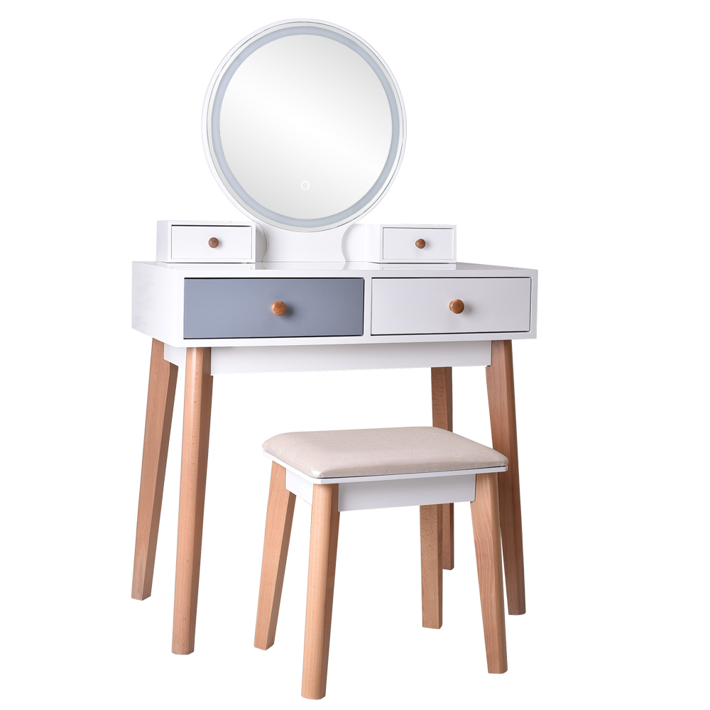 White Dressing Table Set Lighted Mirror Makeup Vanity ...