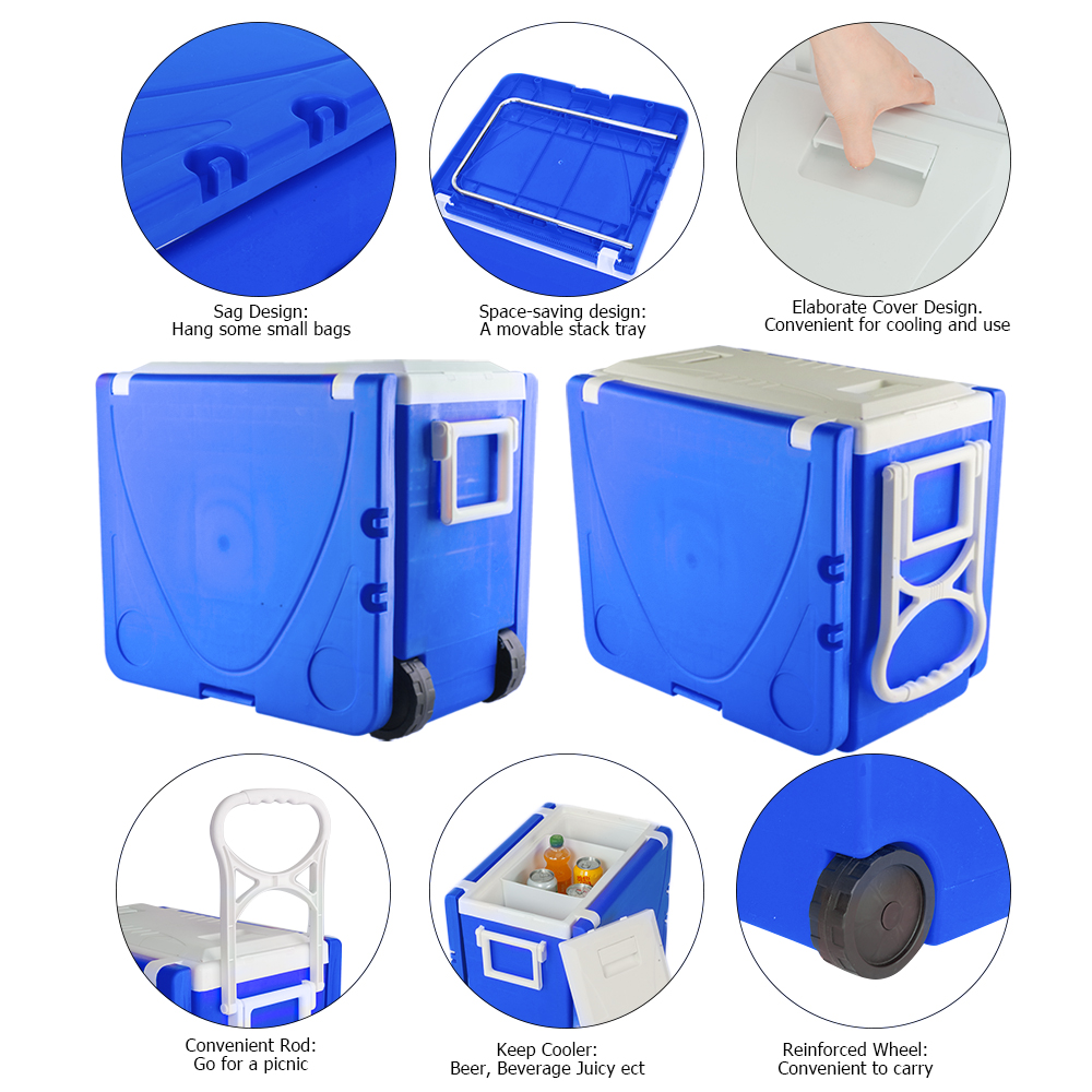 Details about   Outdoor Foldable Picnic Multi-function Rolling Cooler pgraded Stool Picnic Table 
