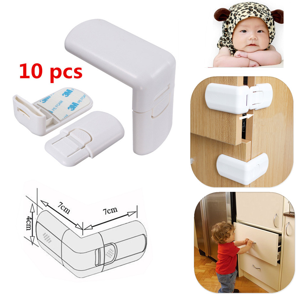 10 Pcs Infant Baby Kids Drawer Door Cabinet Cupboard Toddler Child Safety Locks