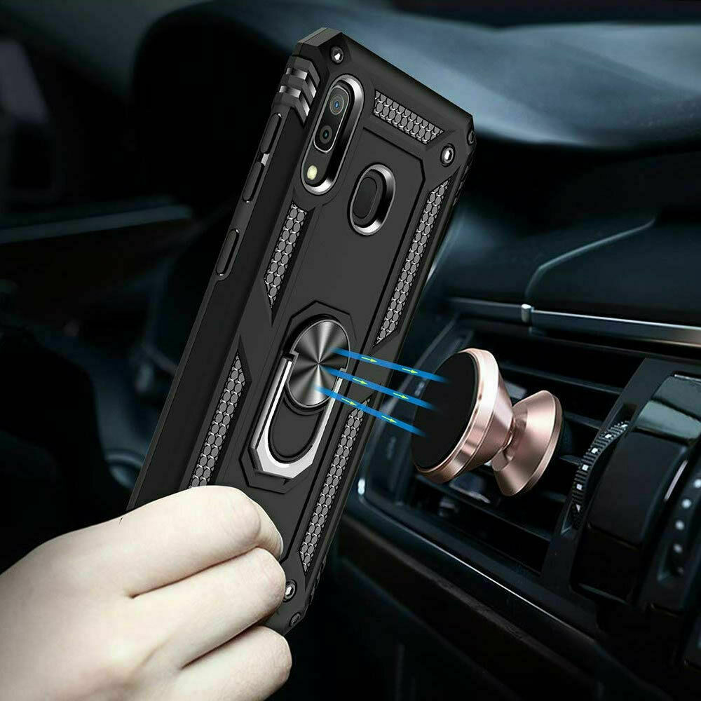 For Samsung Galaxy A10e A20 A50 Case Shockproof Armor Stand Cover+Tempered Glass - Picture 9 of 33