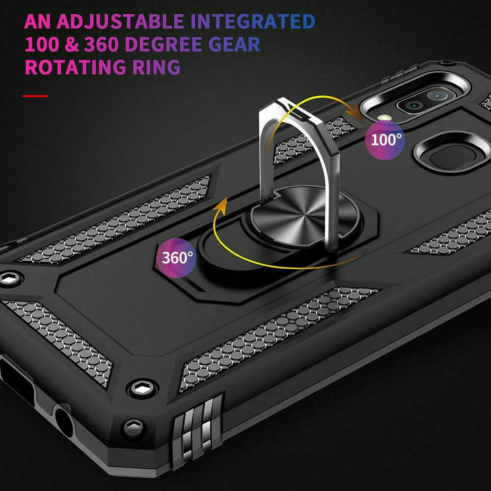 For Samsung Galaxy A10e A20 A50 Case Shockproof Armor Stand Cover+Tempered Glass - Picture 11 of 33