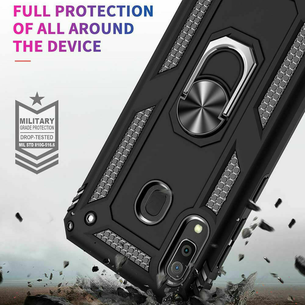 For Samsung Galaxy A10e A20 A50 Case Shockproof Armor Stand Cover+Tempered Glass - Picture 14 of 33