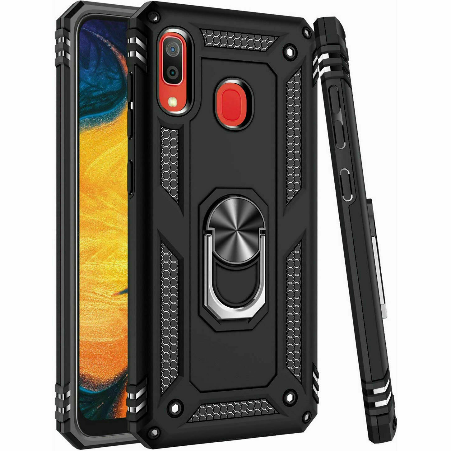 For Samsung Galaxy A10e A20 A50 Case Shockproof Armor Stand Cover+Tempered Glass - Picture 15 of 33