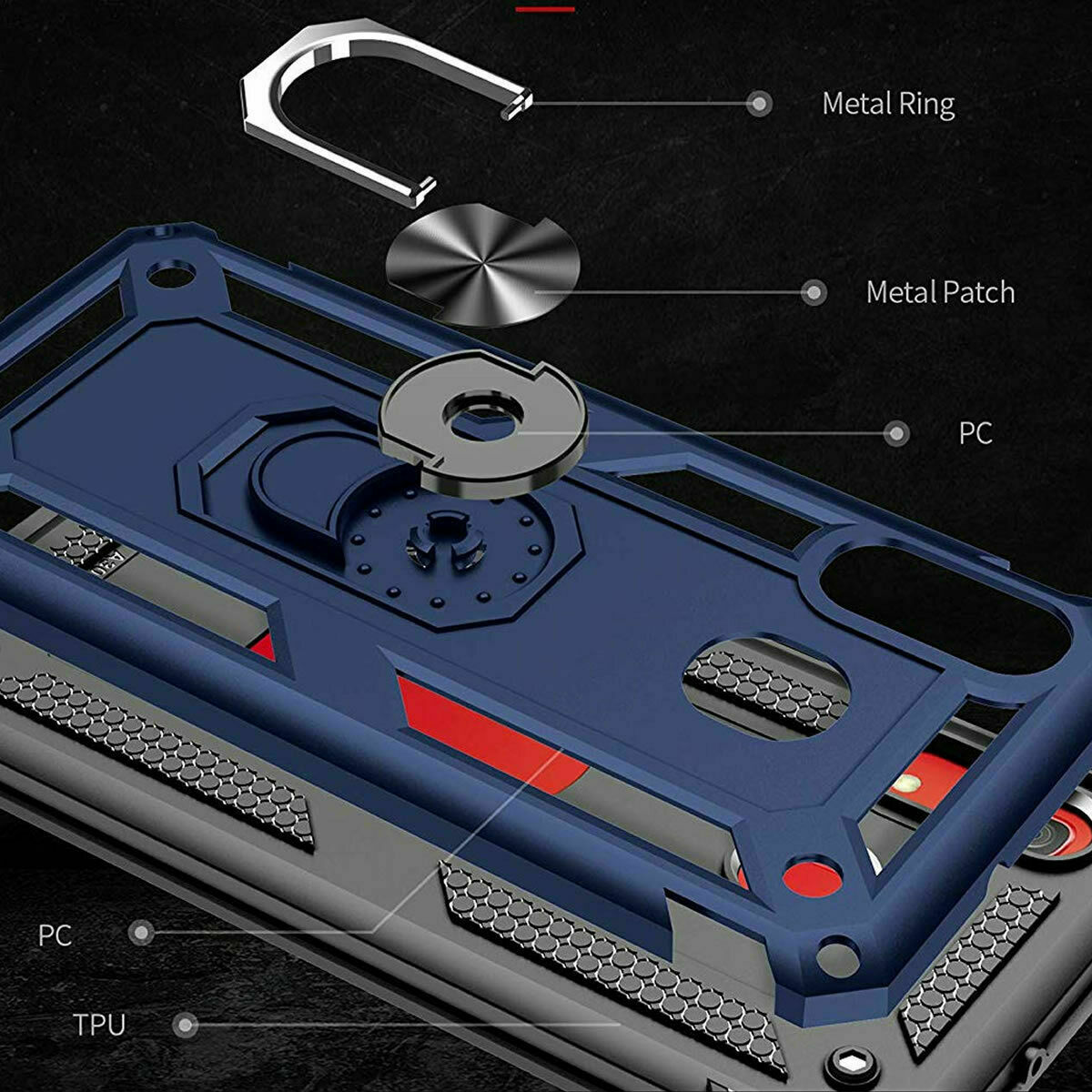 For Samsung Galaxy A10e A20 A50 Case Shockproof Armor Stand Cover+Tempered Glass - Picture 20 of 33