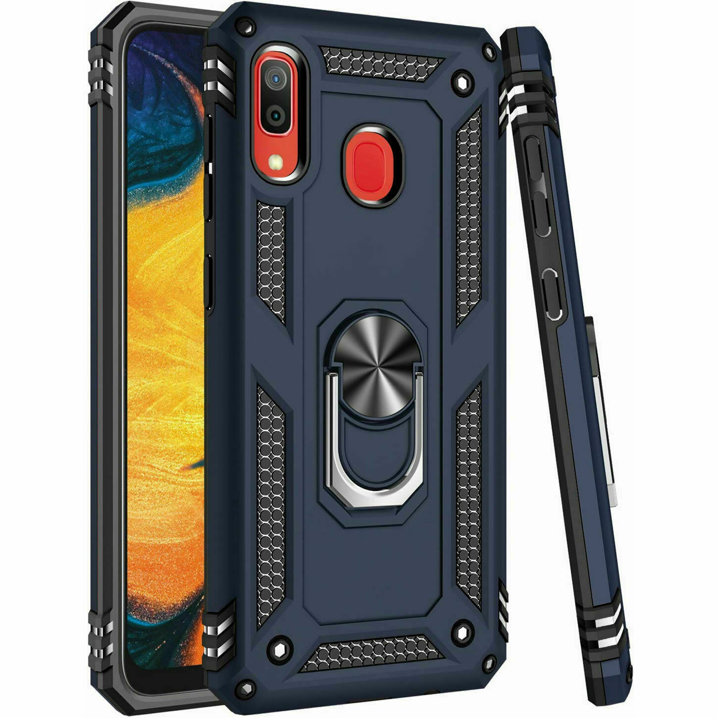 For Samsung Galaxy A10e A20 A50 Case Shockproof Armor Stand Cover+Tempered Glass - Picture 21 of 33