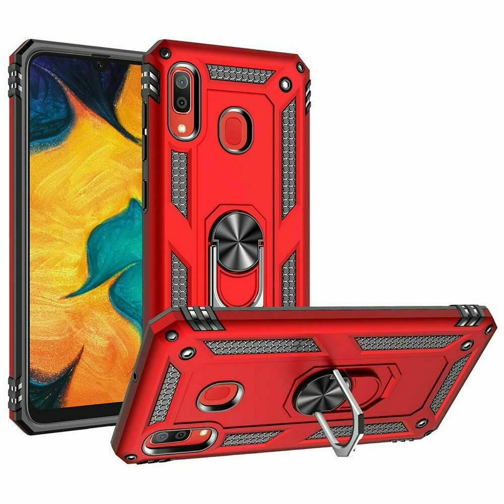 For Samsung Galaxy A10e A20 A50 Case Shockproof Armor Stand Cover+Tempered Glass - Picture 23 of 33