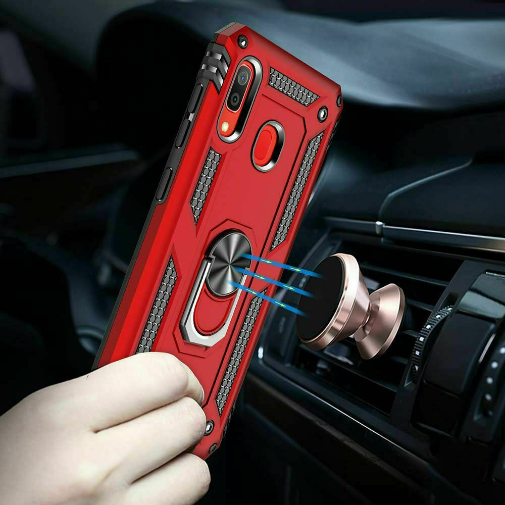 For Samsung Galaxy A10e A20 A50 Case Shockproof Armor Stand Cover+Tempered Glass - Picture 24 of 33