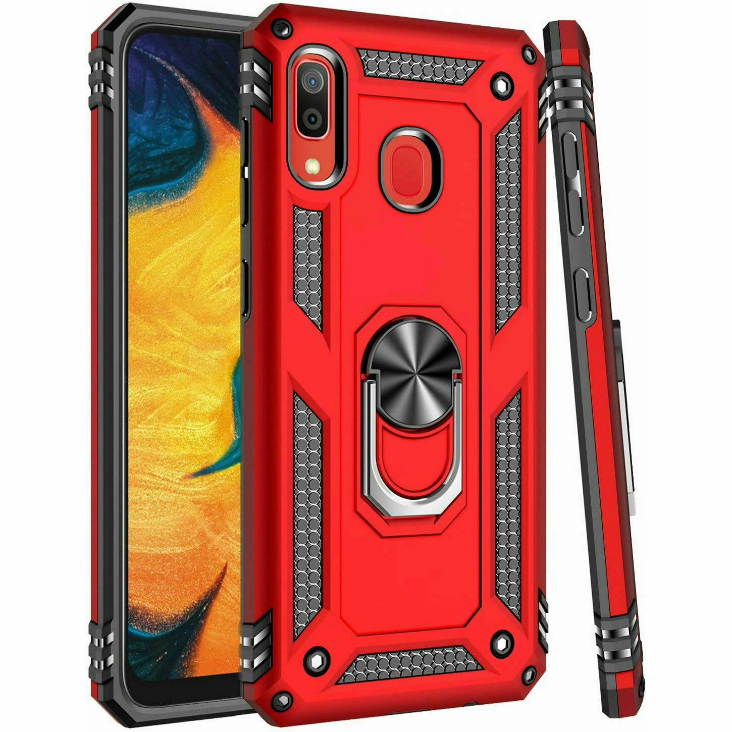 For Samsung Galaxy A10e A20 A50 Case Shockproof Armor Stand Cover+Tempered Glass - Picture 26 of 33
