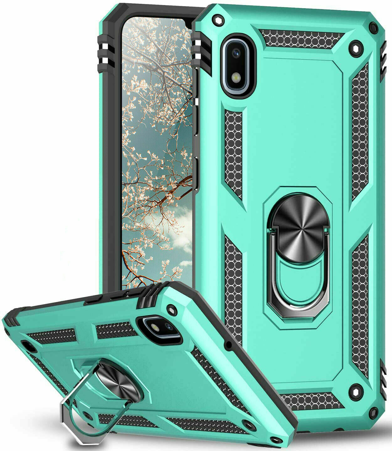 For Samsung Galaxy A10e A20 A50 Case Shockproof Armor Stand Cover+Tempered Glass - Picture 31 of 33