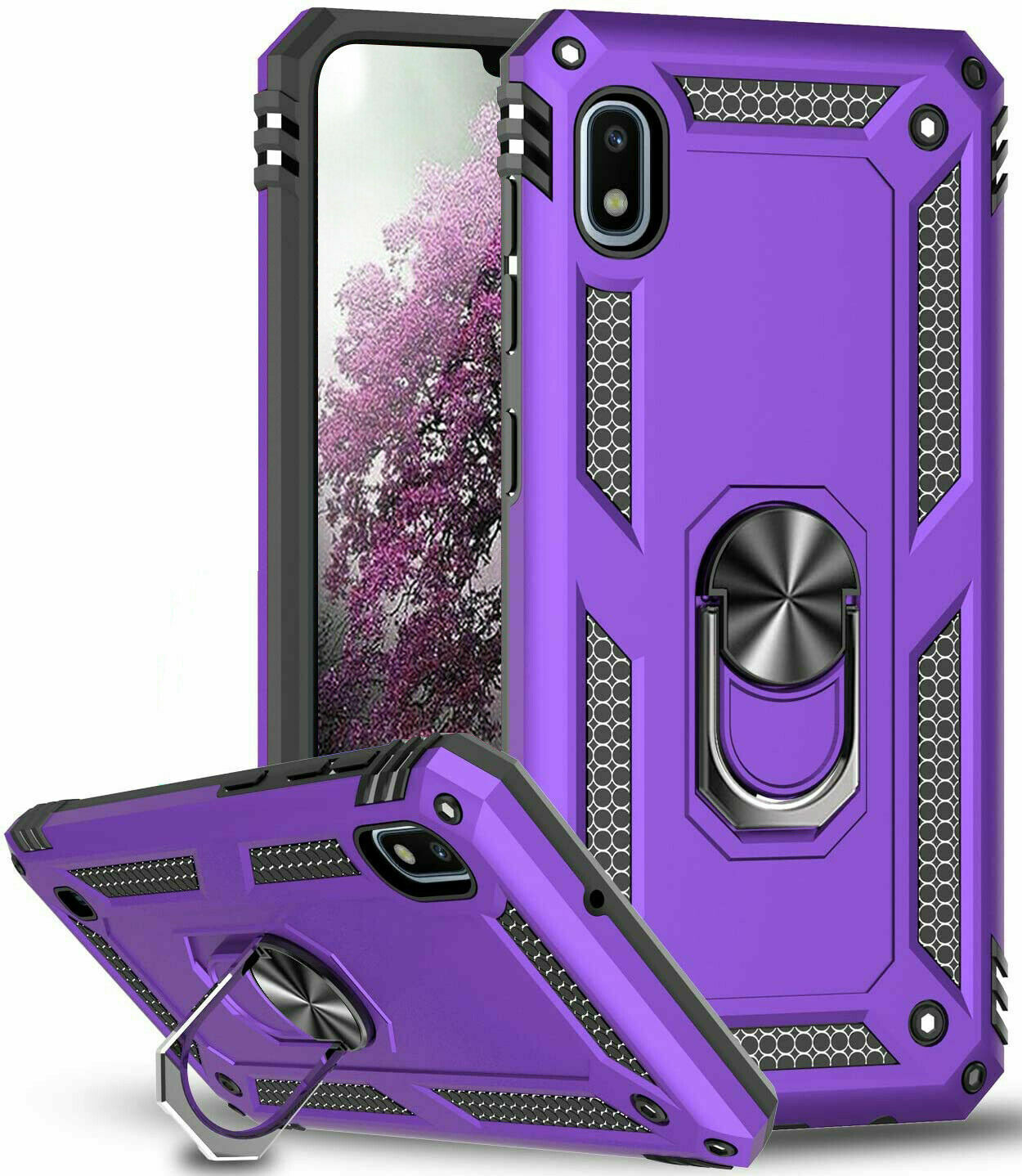 For Samsung Galaxy A10e A20 A50 Case Shockproof Armor Stand Cover+Tempered Glass - Picture 32 of 33