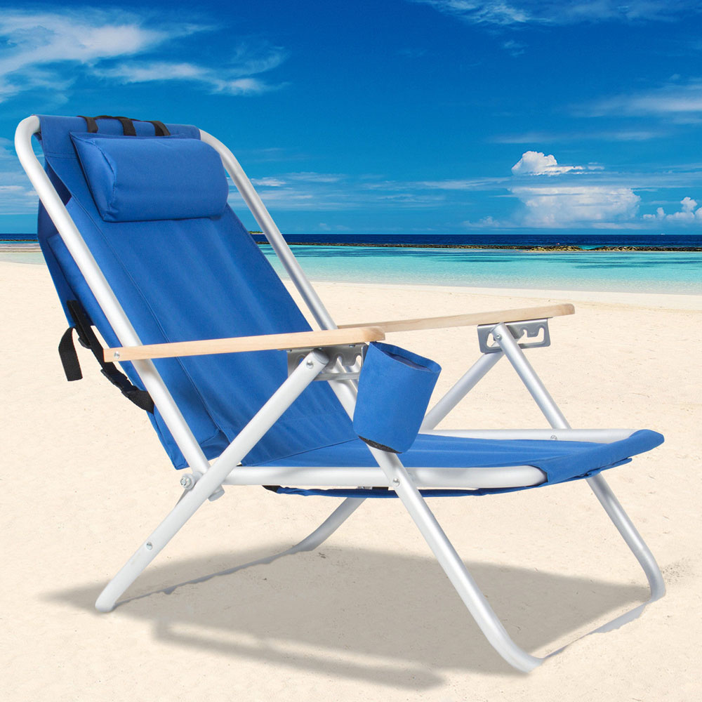 Portable High Strength Beach Chair Backpack Foldable Adjusta