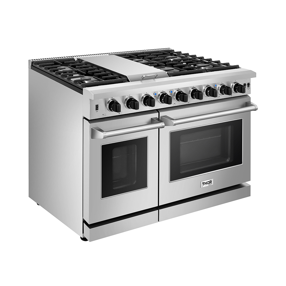 Thor 48 Inch Range Cooktop Gas 2 Oven 6 Burners Griddle Stainless Steel