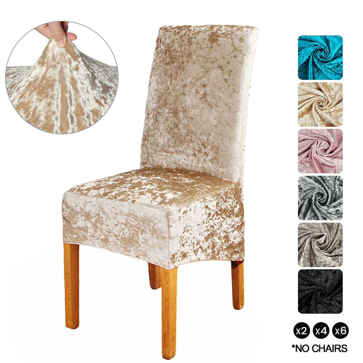 Details about   1-6X Velvet Dining Chair Covers Wedding Slipcovers Christmas Party Banquet Cover
