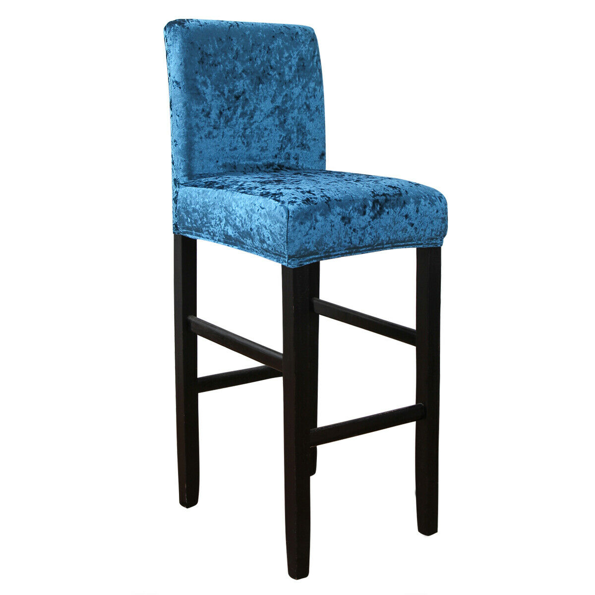 Velvet High Stool Chair Cover Stretch Seat Slipcover Bar Banquet Cafe Home Decor 