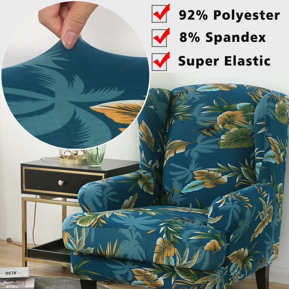 Details about   2Pcs Splited Wing Back Chair Cover Washable Recliner Armchair Sofa Slipcover 