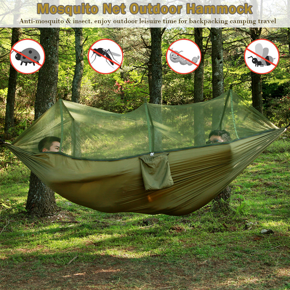 Portable Outdoor Camping Hammock Travel Bed w/ Mosquito Net For Backyard |  eBay
