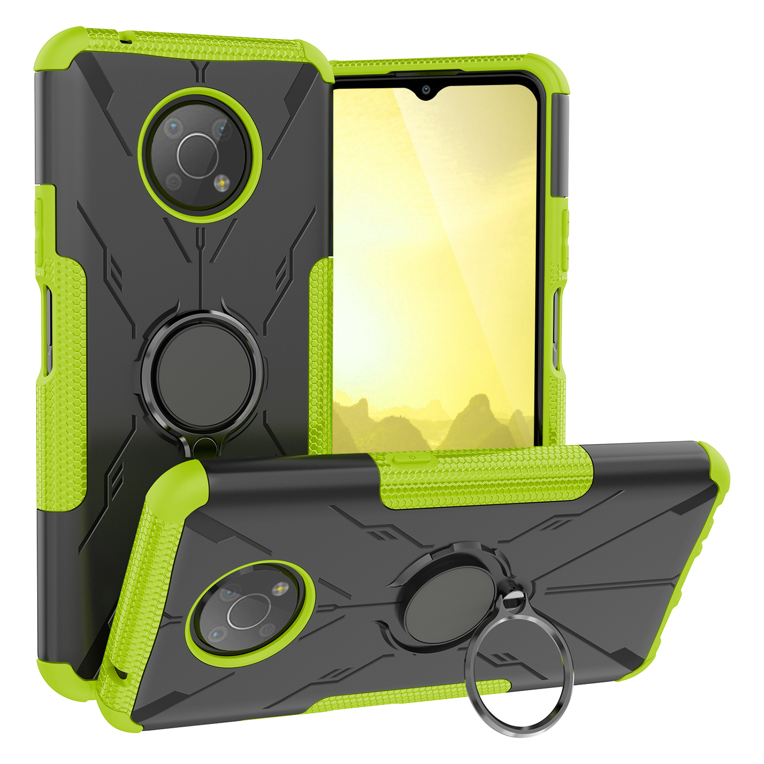 For Nokia G300 5G Defender Case Metal Ring Magnetic Support Kickstand Cover - Picture 10 of 14