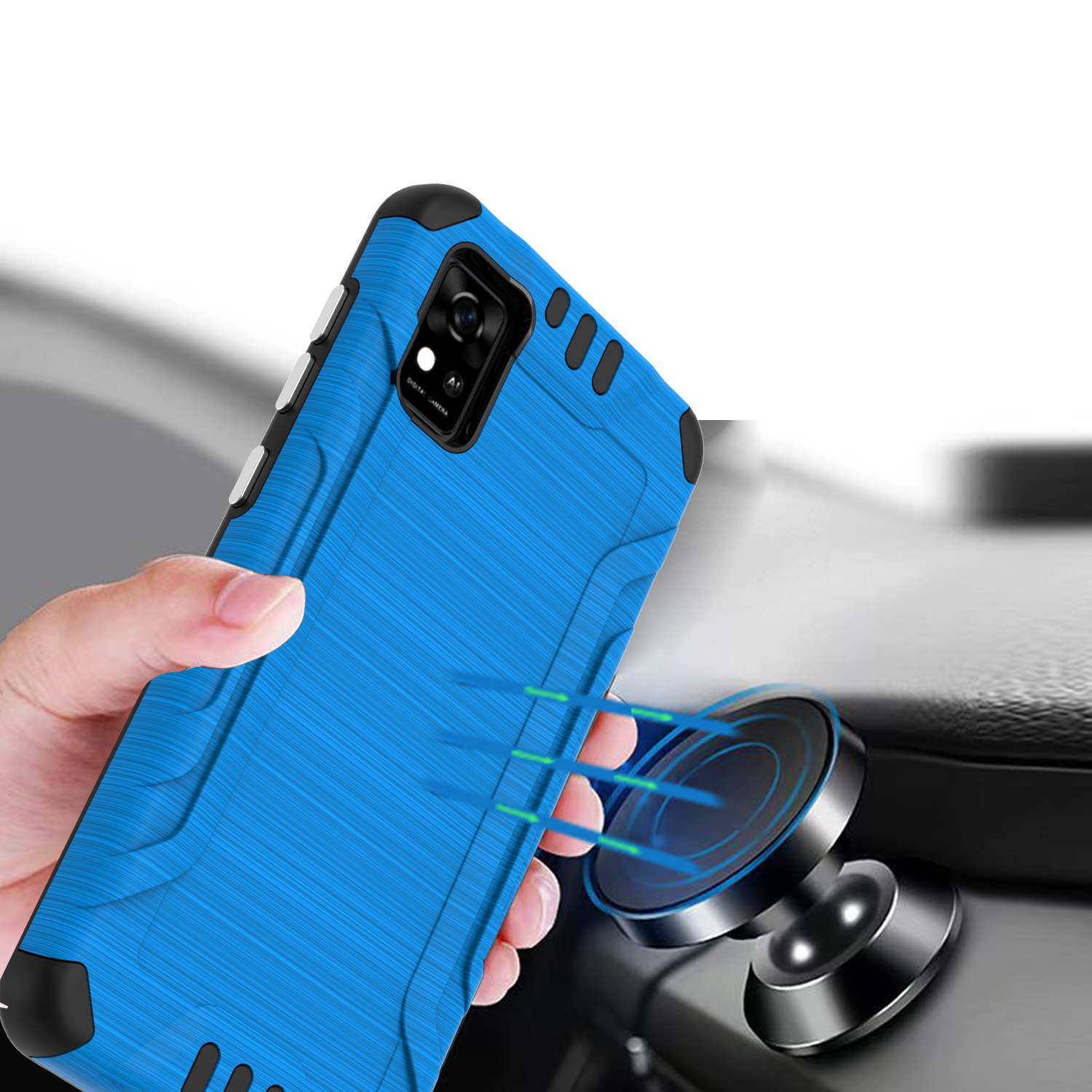 For ZTE Z589 Z5158 Phone Case Brushed Armor Metallic Hybrid