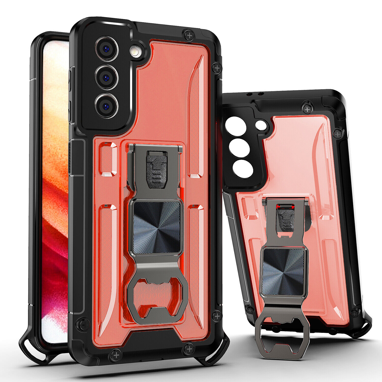 For Samsung Galaxy S21/S21+/Ultra 5G Ring Case Magnetic Metal Kickstand Cover