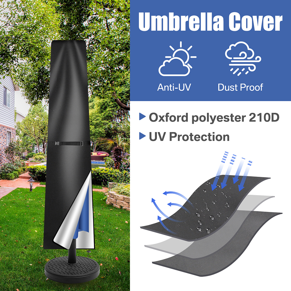 Patio Outdoor Umbrella Protective Canopy Cover Bag Waterproof fit 6-11'ft Market