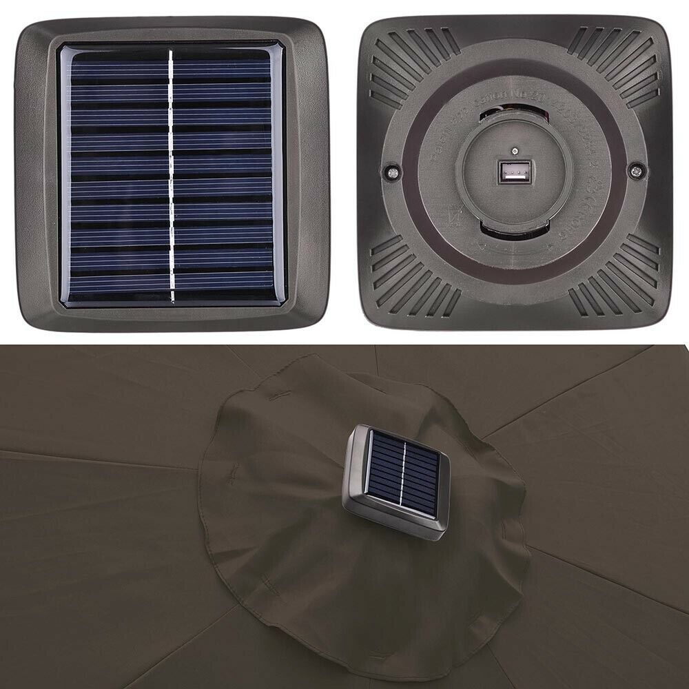 4pcs 9' 8rib Patio Outdoor Umbrella 32 Solar Led Light Crank Tilt