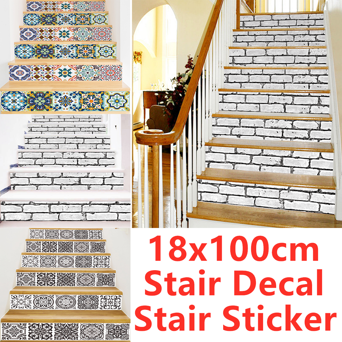 Staircase Riser Decal Tiles Vinyl
