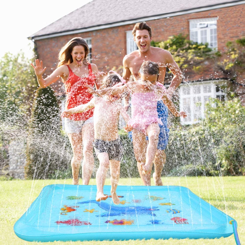 Backyard Splash Play Mat For Boys Girls Dogs Inflatable Water Mat Lawn Play In The Garden Outdoor Swimming Party Sprinkler Pool For Toddlers & Children 68inch Sprinkler Pad For Kids 