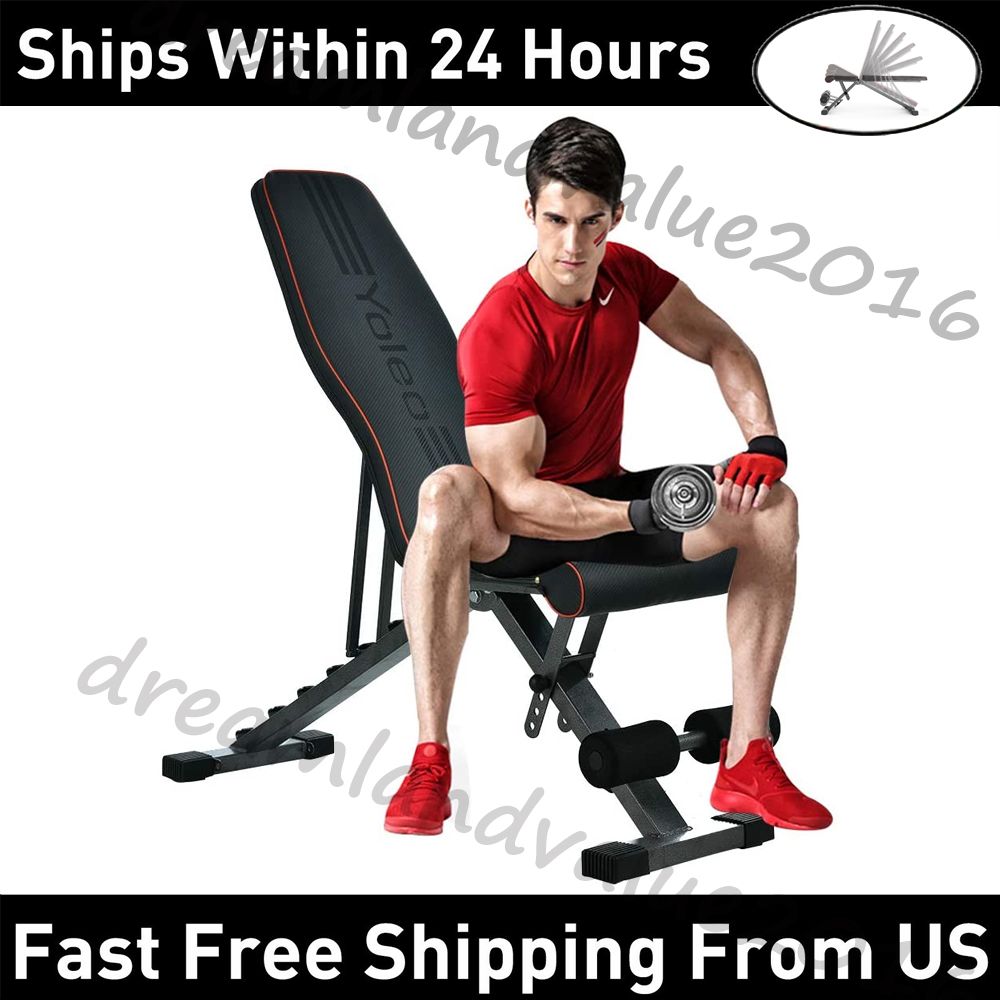 HEAVY DUTY FOLDING WEIGHT BENCH LIFTING DUMBBELL CHEST PRESS GYM MMA ADJUSTABLE 